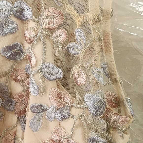 Chi Chi London Dress US Size 4 Lace Blush Pink Embroidered